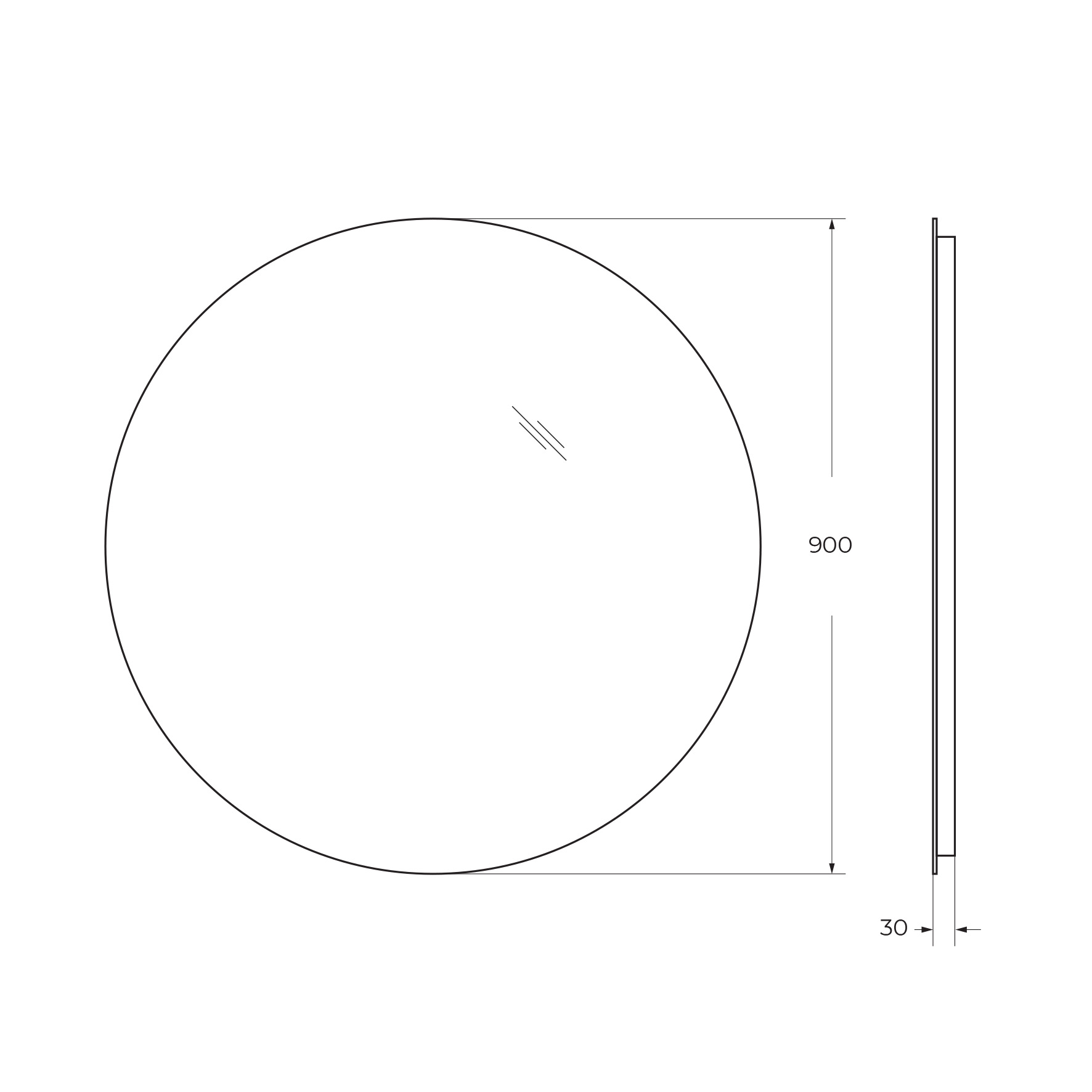 Зеркало с интерьерной подсветкой SPC-INT-900-LED, без выключателя, 12V, 220-240V, 900x30 - Gidratop.ru изображение