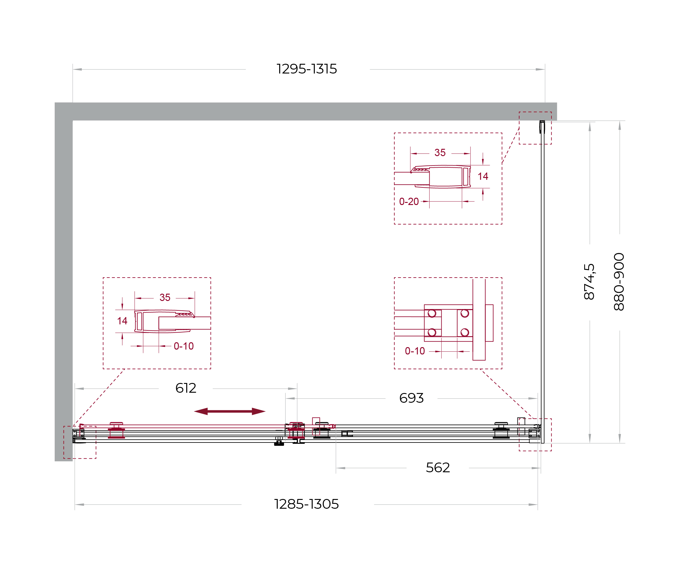 Душевой уголок BelBagno SOFT_CLOSE-2-AH-1-130/90-C-Cr - Gidratop.ru изображение