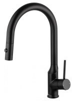 Смеситель для кухни с выдвижным изливом WONZON & WOGHAND, Черный матовый (WW-A21252-MB) - Gidratop.ru изображение