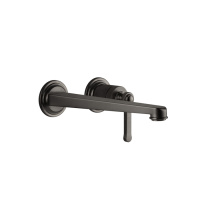 GESSI VENTI20 смеситель для раковины настенный, встраиваемый, однорычажный, излив 243 мм., внешняя часть, цвет Black Metal Brushed PVD - Gidratop.ru изображение
