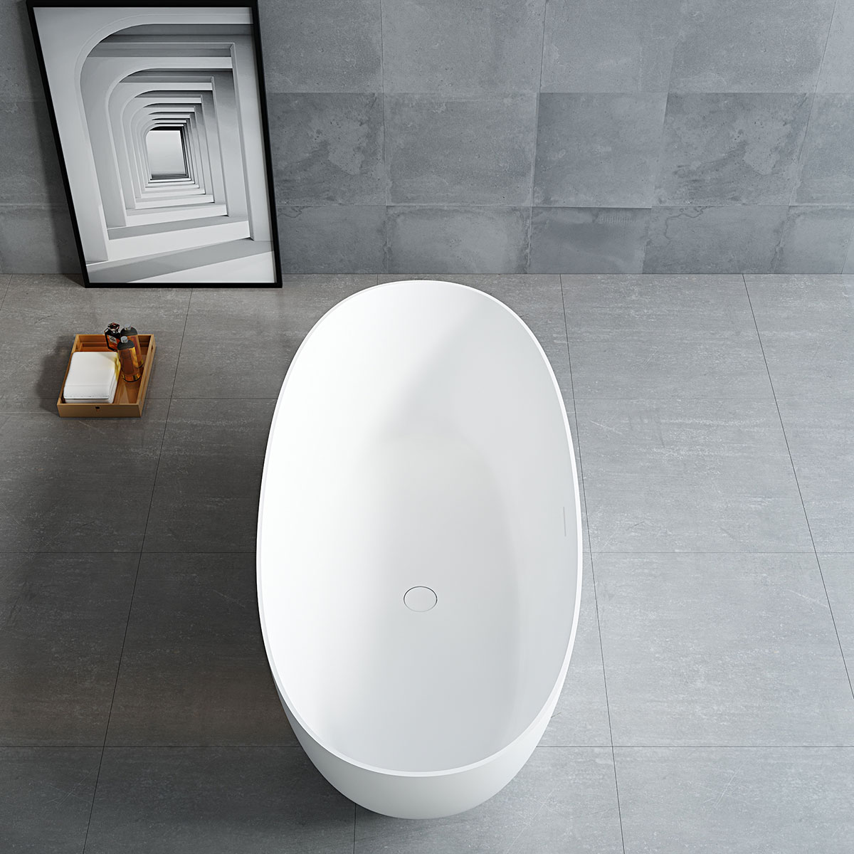 Ванна Solid Surface Vincea Vincea VBT-6S01MW, 1700*750*550, белый мат., слив-перелив в комплекте - Gidratop.ru изображение