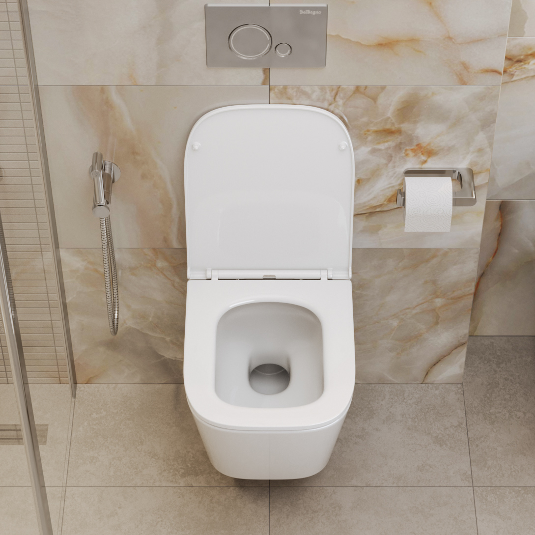 Унитаз подвесной безободковый со смывом TORNADO BelBagno ARDENTE-TOR BB520CH-TOR/BB2322SC - Gidratop.ru изображение