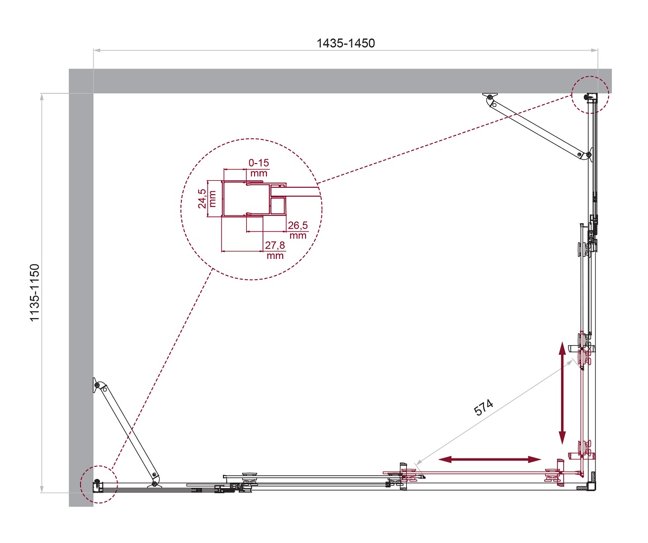 Душевой уголок BelBagno LUCE-AH-22-145/115-C-Cr - Gidratop.ru изображение