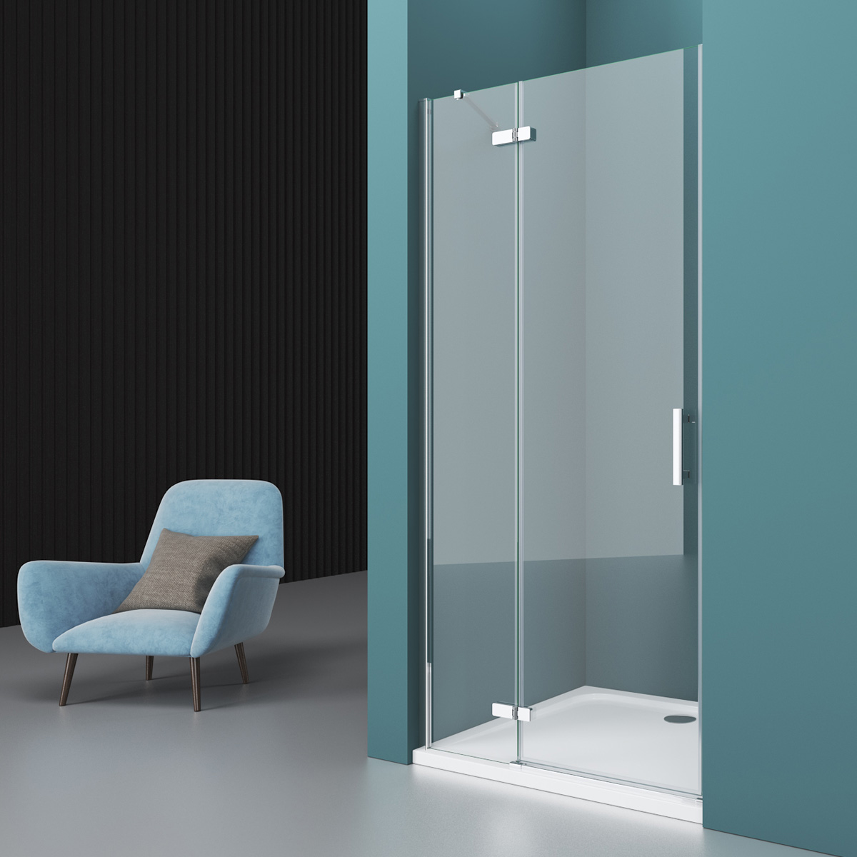 Душевая дверь BelBagno KRAFT-B-12-60/30-C-Cr-L - Gidratop.ru изображение