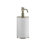 GESSI VENTI20 дозатор для жидкого мыла настольный, цвет белый, фурнитура Finox Brushed Nickel - Gidratop.ru изображение