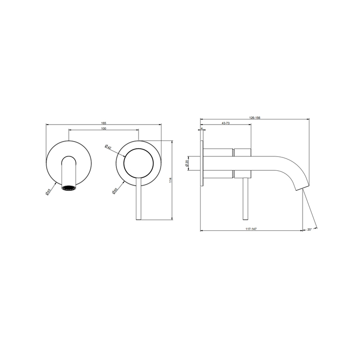 GESSI 316 встраиваемый смеситель с изливом 146-116мм (внешние части), цвет:Black XL - Gidratop.ru изображение