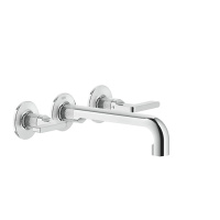 GESSI INCISO встраиваемый смеситель для раковины на 3 отверстия с изливом 210-190мм (внешние части), цвет: хром - Gidratop.ru изображение