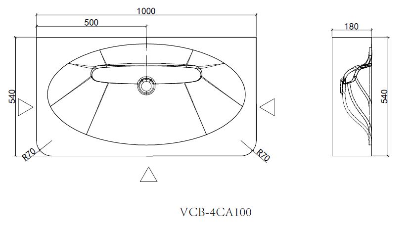 Раковина Caprise VCB-4CA100MWLG, Corian, цвет белый матовый + светло-серый матовый - Gidratop.ru изображение