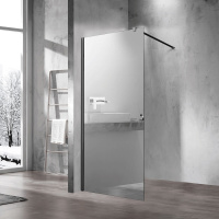 Душевая перегородка Walk-In VSW-1H900MRB, 900*2000, черный матовый, стекло зеркальное - Gidratop.ru изображение