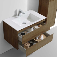 База под раковину Luka 800 подвесная, 2 выкатных ящика soft-close, T.Oak - Gidratop.ru изображение
