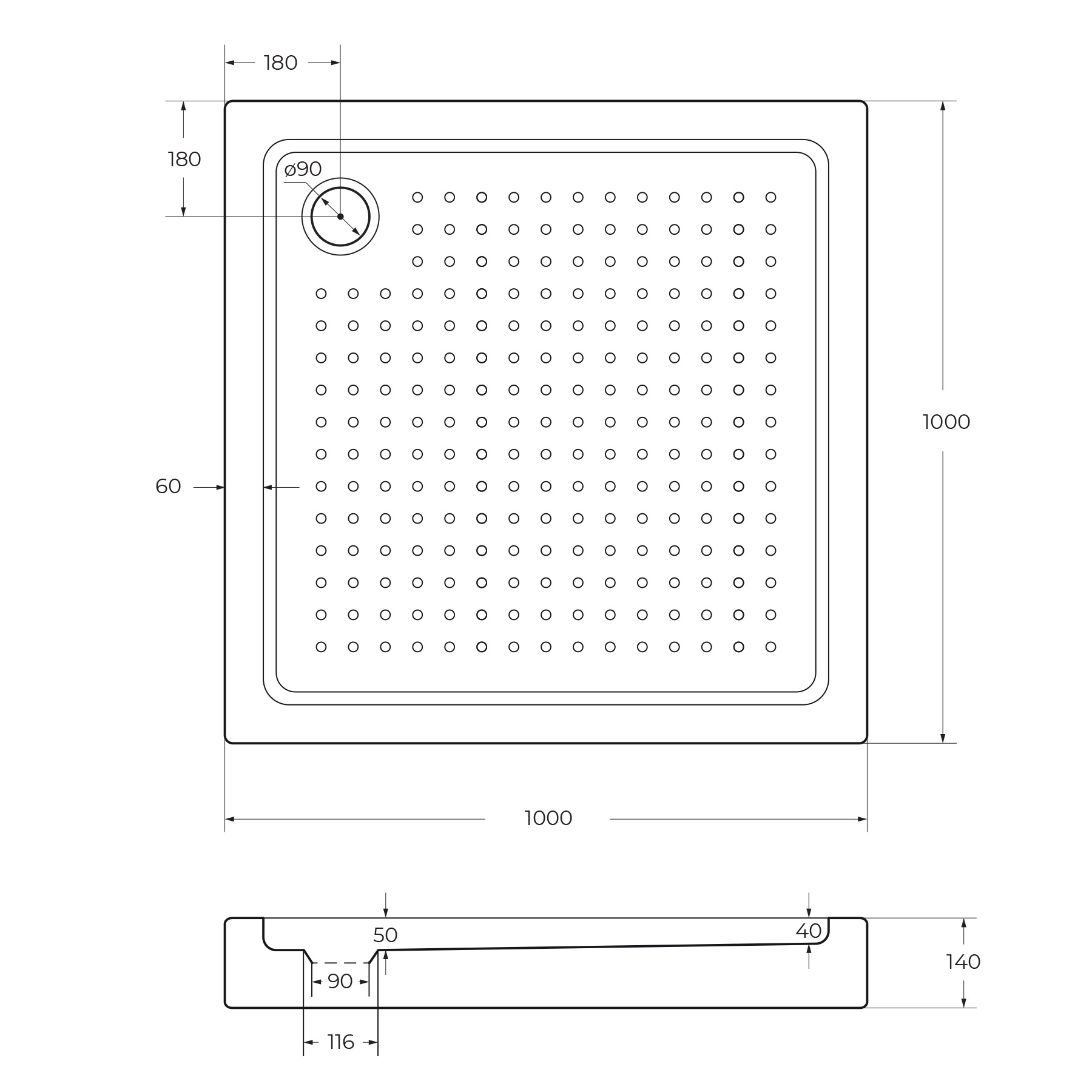 Акриловый поддон CEZARES TRAY-A-A-100-15-W0 - Gidratop.ru изображение