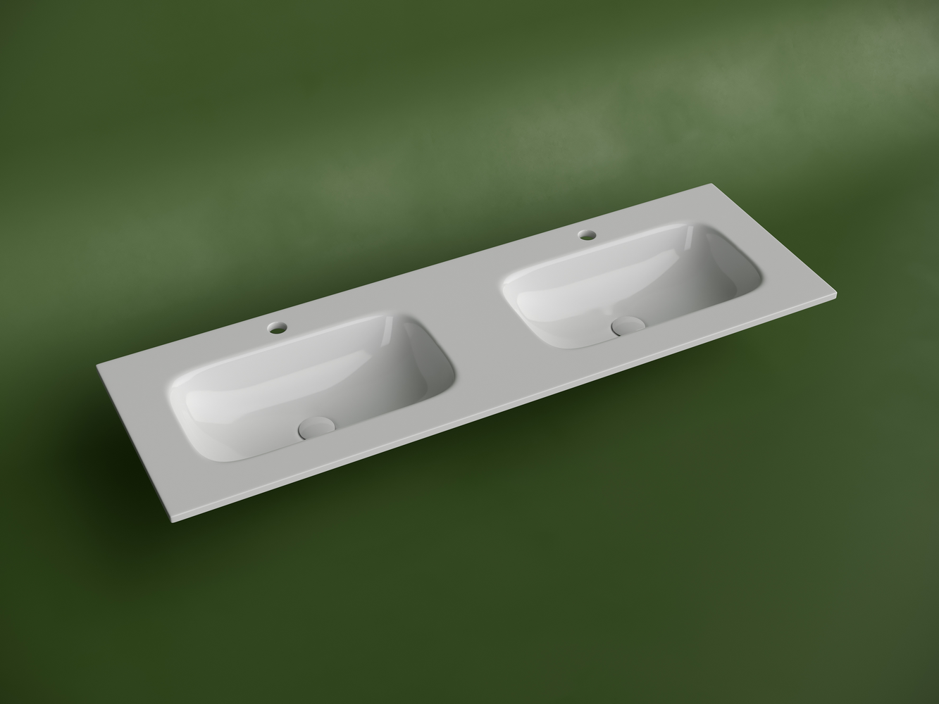 Раковина накладная мебельная CERAMICANOVA Grace прямоугольная 1410x457x137 с двумя чашами и отверстиями под смеситель цвет белый CN7022 - Gidratop.ru изображение