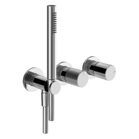 GESSI HABITO DIAMANTATO смеситель настенный встраиваемый, однорычажный, с переключателем на 2 положения, с ручным душем, настенным держателем,цвет хро - Gidratop.ru изображение