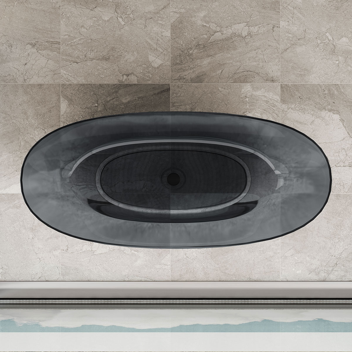Ванна прозрачна Vincea VBT-6T01B, 1700*750*550, цвет черный - Gidratop.ru изображение