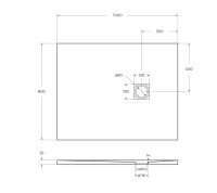 Душевой поддон из искусственного мрамора в комплекте с сифоном BelBagno UNO TRAY-MR-UNO-AH-100/80-35-W-NO - Gidratop.ru изображение