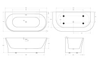 Акриловая ванна BELBAGNO BB711-1700-750 - Gidratop.ru изображение