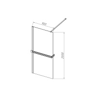 Душевая перегородка Walk-In HR VSW-4HR900CL, 900*2000, хром, стекло прозрачное - Gidratop.ru изображение