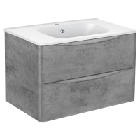 База под раковину Paola 800 подвесная, 2 выкатных ящика soft close, Beton - Gidratop.ru изображение
