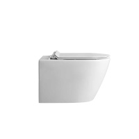 Унитаз подвесной Vito VT1-23 безободковый, цвет белый, ультратонкое soft-close сиденье - Gidratop.ru изображение