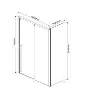 Душевой уголок Lugano VSR-1L1014CLB-1, 1400*1000, черный, стекло прозрачное - Gidratop.ru изображение