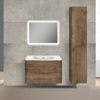 База под раковину Paola 800 подвесная, 2 выкатных ящика soft close, V.Oak - Gidratop.ru изображение