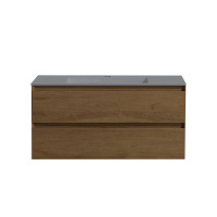База под раковину Luka 1000 подвесная, 2 выкатных ящика soft-close, T.Oak - Gidratop.ru изображение