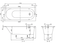 Квариловая ванна Villeroy&Boch Oberon 170 x 75 см, цвет белый alpin, UBQ170OBE2V-01 - Gidratop.ru изображение