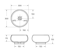 Раковина накладная керамическая круглая BB1114 - Gidratop.ru изображение