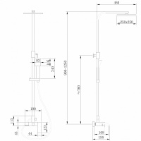 Душевая стойка ABBER Wasserfall AF8616G с изливом, золото матовое - Gidratop.ru изображение