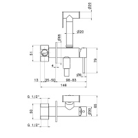 Newform Idroscopini Смеситель с гигиеническим душем, держатель, шланг 120 см, наружная часть (для 31093) цвет: PVD Br. Copper Bronze - Gidratop.ru изображение