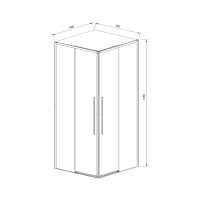 Душевой уголок Slim-N VSS-4SN9010CLG, 1000*900, брашированное золото, стекло прозрачное - Gidratop.ru изображение