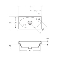 Раковина из искусственного мрамора BB-460-PM-LVB, 460х260х125 мм - Gidratop.ru изображение