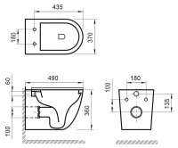 Комплект 4 в 1 Унитаз подвесной BelBagno SFERA-R BB046CHR с сиденьем BB2111SC + Система инсталляции для унитазов BelBagno BB002-80 с кнопкой смыва BB014-SR-BIANCO - Gidratop.ru изображение