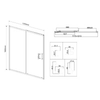 Душевая дверь City VDS-5CT120CLGM, 1200, вороненая сталь, стекло прозрачное - Gidratop.ru изображение