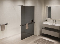 Душевая перегородка Walk-In VSW-1HR120CGGM, 1200*2000, вороненая сталь, стекло тонированное - Gidratop.ru изображение