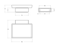 SLIDER-SODS-01 Мыльница подвесная, стекло, исполнение хром - Gidratop.ru изображение