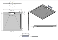 Поддон для душа из искусственного камня VST-4SRL9090A, 900*900*25, антрацит - Gidratop.ru изображение