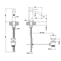 GESSI 316 смеситель для раковины на 1 отверстие с донным клапаном, излив 123мм, цвет: steel brushed - Gidratop.ru изображение