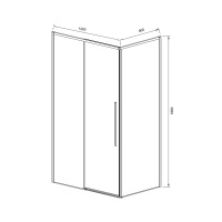 Душевой уголок Slim-N VSR-4SN9012CLG, 1200*900, брашированное золото, стекло прозрачное - Gidratop.ru изображение