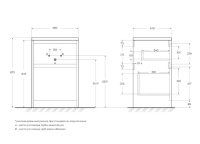 KRAFT-LVD База под раковину напольная с двумя выкатными ящиками, Pino Pasadena, 580x480x855, KRAFT-LVD-580/1200-2C-PIA-PP - Gidratop.ru изображение