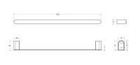 STYLUS-TH-60-01 Полотенцедержатель 60 см, исполнение хром - Gidratop.ru изображение