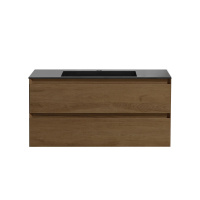 База под раковину Luka 1000 подвесная, 2 выкатных ящика soft-close, T.Oak - Gidratop.ru изображение