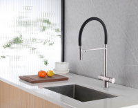 Смеситель ABBER Wasser Kreis AF81141 для кухни с подключением фильтра и выдвижной лейкой, хром - Gidratop.ru изображение