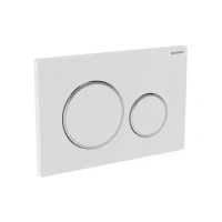Клавиша Geberit Sigma Type 20 115.882.KJ.1 рамка и кнопки: белые, обод: хром глянцевый, двойной смыв - Gidratop.ru изображение