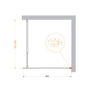 Душевая перегородка BelBagno KRAFT-L-1-90-C-NERO - Gidratop.ru изображение