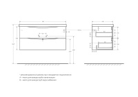 MARINO База под раковину подвесная с двумя выкатными ящиками, Rovere Bianco, 1000x445x500, MARINO-1000-2C-SO-WO-P - Gidratop.ru изображение