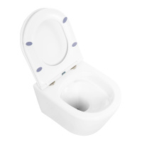 TRE Чаша унитаза подвесного c креплением и сиденьем дюропласт soft close BB8001CHR/SC - Gidratop.ru изображение