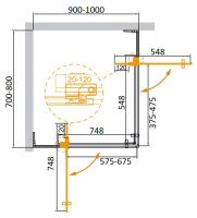 Душевой уголок CEZARES SLIDER-AH-2-70/80-90/100-BR-NERO - Gidratop.ru изображение