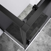 Душевой уголок Slim-N VSR-4SN8013CGB, 1300*800, черный, стекло тонированное - Gidratop.ru изображение