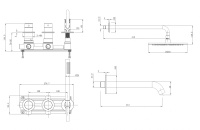 Душевая система ABBER Wasser Kreis 316 AF8150BG скрытого монтажа с изливом, термостат, золото брашированное - Gidratop.ru изображение